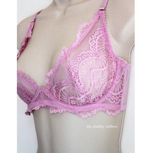Savage X Fenty Bra Lavender Lace Demi Sz 34DD by Rihanna Nylon Women's Intimates